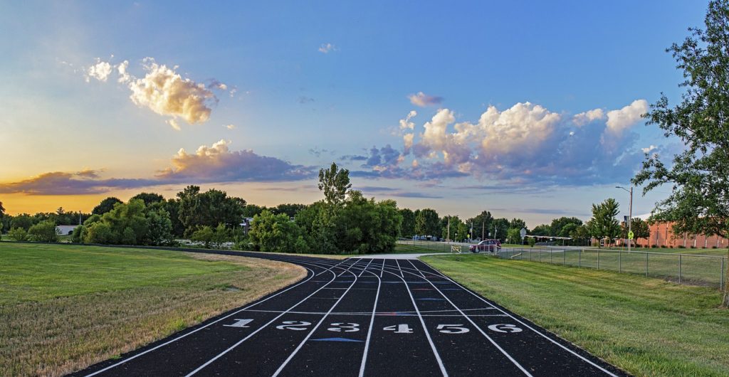 track, starting line, race